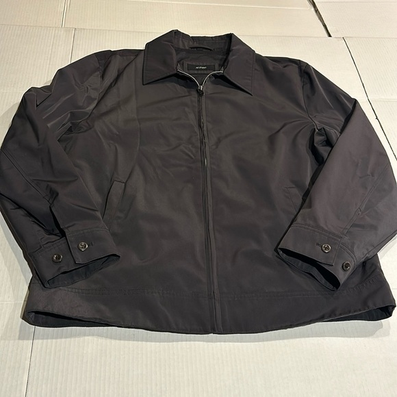 Alfani lightweight charcoal grey olive zip up jacket w 2 outside pockets large - Picture 1 of 12